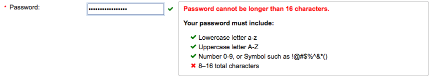 GRE password field