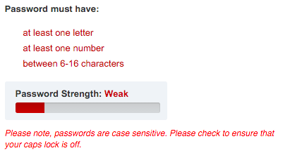 NFCU password field