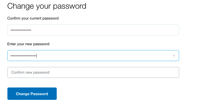 Paypal password field