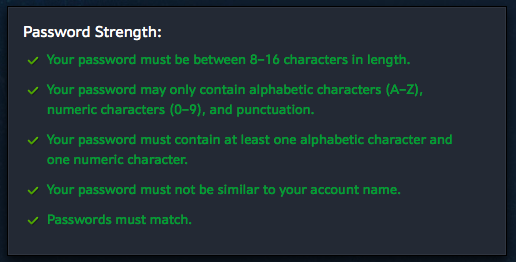 Blizzard battlenet password field